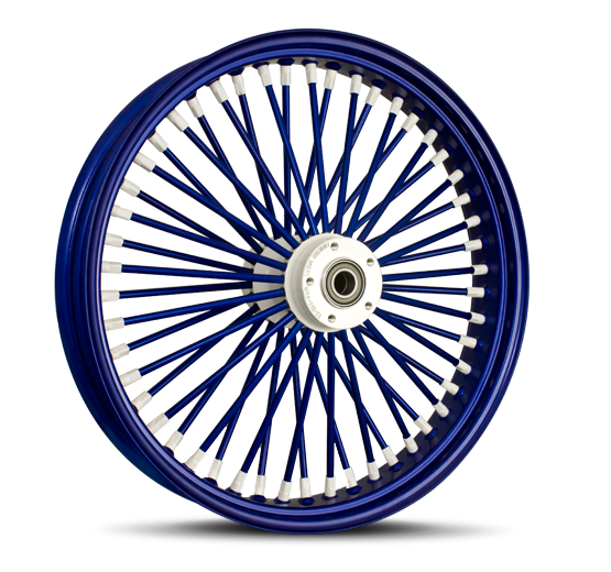 Blue Outer and Spokes with White Hub and Nipples