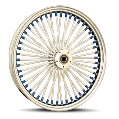 White Spokes and Blue Nipples